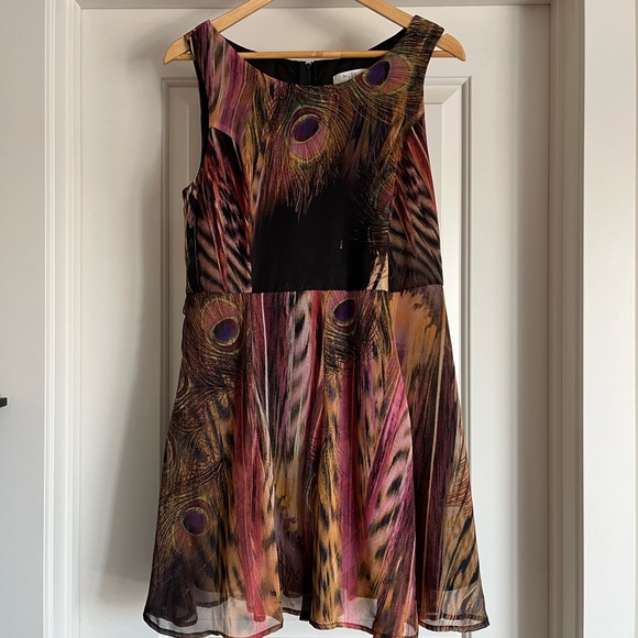 Love Fire Peacock Feather Print Dress - Picture 1 of 3